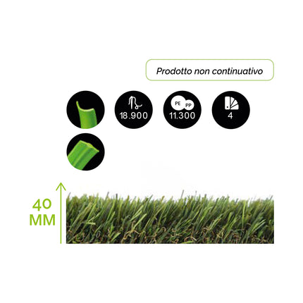 Prato Sintetico VISA Garden - Modello QUEBEC 40MM - Edizione Limitata