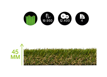 Prato Sintetico VISA Garden - Modello ATENAS 45MM Premium