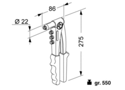 FAR RIVETTATRICE PER RIVETTI A STRAPPO MANUALE MOD. K39