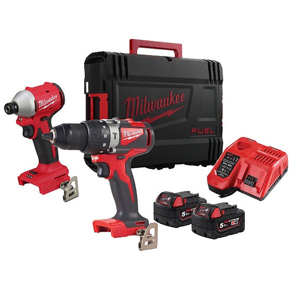 MILWAUKEE KIT M18 BLPP2A3-502X TRAPANO+AVVITATORE IMPULSI 1/4" (V2/24)