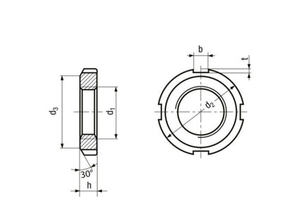GHIERA DI BLOCCAGGIO IN ACCIAIO INOX DIN 981 TIPO KM  7 M 35X1,5
