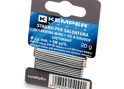 KEMPER FILO PER SALDATURA A STAGNO SN 50% IN BOBINA D.MM1,5