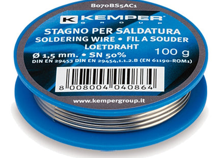 KEMPER FILO PER SALDATURA A STAGNO SN 50% IN BOBINA D.MM1,5