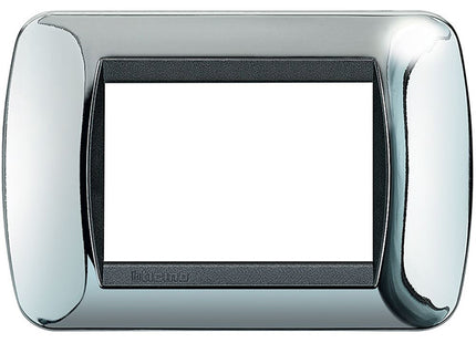 BTICINO LIVINGLIGHT PLACCA 3 POSTI COLORE CROMO LUCIDO