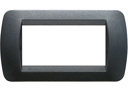 BTICINO LIVINGLIGHT PLACCA 4 POSTI COLORE ACCIAIO SCURO