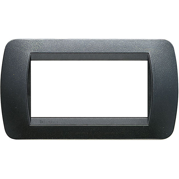 BTICINO LIVINGLIGHT PLACCA 4 POSTI COLORE ACCIAIO SCURO