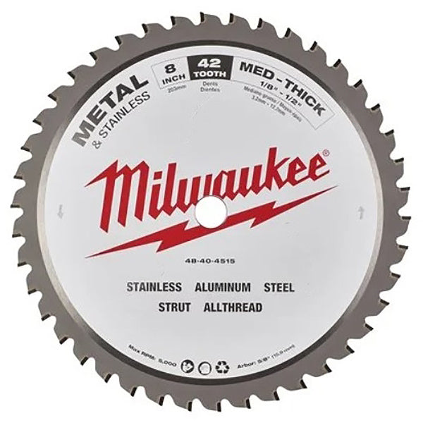 MILWAUKEE LAMA PER SEGHE CIRCOLARI TAGLIO METALLO D.MM203X1,8X15,87 Z 42