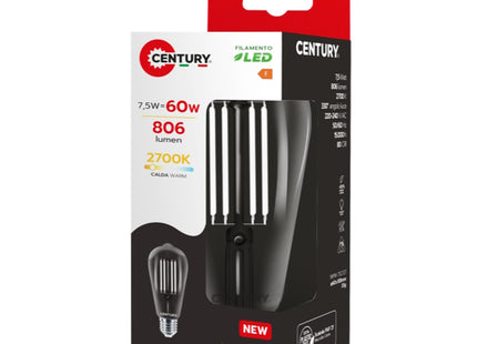 CENTURY LAMPADINA LED INCANTO WHITE EDISON 230V  7,5W E27 2700K 806LM