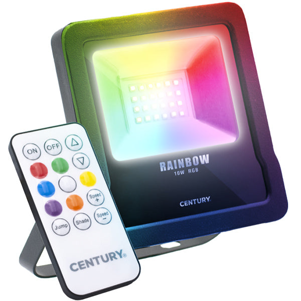 CENTURY PROIETTORE LED RAINBOW NERO RGB MULTICOLOR 230V 10W IP65