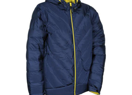 COFRA PIUMINO CON CAPPUCCIO LENNINGEN COLORE NAVY/GIALLO