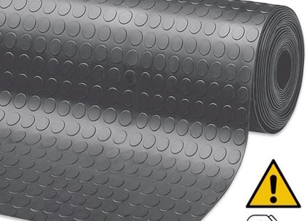 LASTRA IN GOMMA CON BOLLE GRIGIA SPESSORE MM3 ALTEZZA MM1200 AL MTL