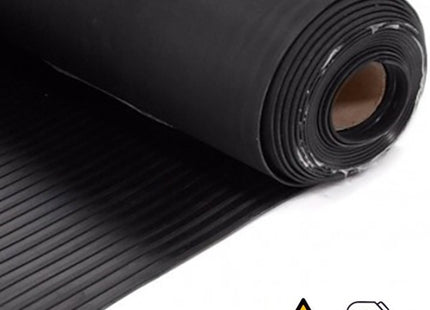 LASTRA IN GOMMA CENTORIGHE NERA SPESSORE MM3 ALTEZZA MM1200 AL MTL