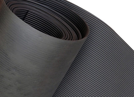 LASTRA IN GOMMA MILLERIGHE NERA SPESSORE MM3 ALTEZZA MM1200 AL MTL