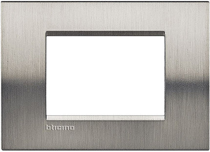 BTICINO LIVINGLIGHT PLACCA 3 POSTI COLORE ACCIAIO SPAZZOLATO