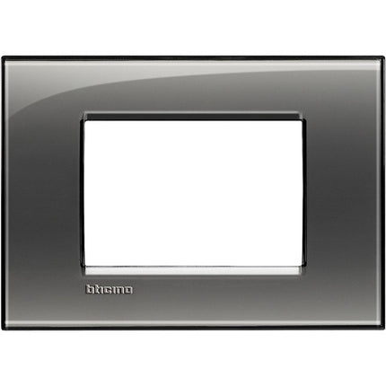BTICINO LIVINGLIGHT PLACCA 3 POSTI COLORE FUMO DI LONDRA