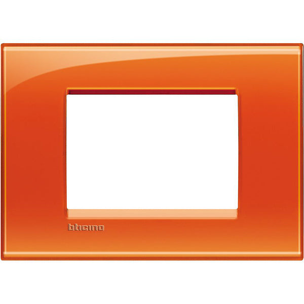 BTICINO LIVINGLIGHT PLACCA 3 POSTI COLORE ARANCIO DEEP