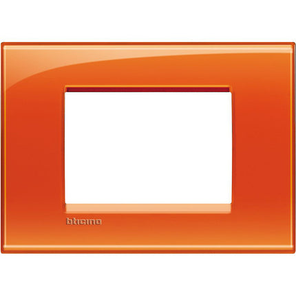 BTICINO LIVINGLIGHT PLACCA 3 POSTI COLORE ARANCIO DEEP
