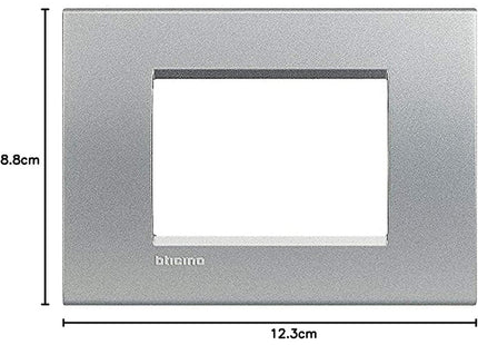 BTICINO LIVINGLIGHT PLACCA 3 POSTI COLORE GRIGIO TECH