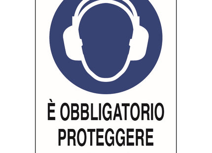 SEGNALE E' OBBLIGATORIO PROTEGGERE L'UDITO IN ALLUMINIO MM300X200