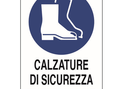 SEGNALE CALZATURE DI SICUREZZA OBBLIGATORIE IN ALLUMINIO MM300X200