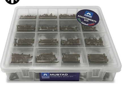 MUSTAD VALIGETTA IN PLASTICA CON 670 VITI PANELVIT BRONZATE MOD. CASE