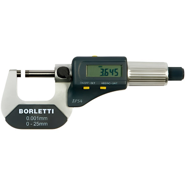 LTF BORLETTI MICROMETRO MILLESIMALE DIGITALE PER ESTERNI MM 0- 25
