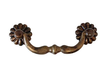 METAL STYLE MANIGLIA-HANDLE IN OTTONE ANTICATO MM 86X33 INTERASSE MM 64