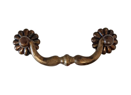 METAL STYLE MANIGLIA-HANDLE IN OTTONE ANTICATO MM 86X33 INTERASSE MM 64