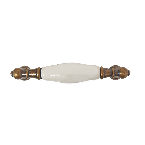 METAL STYLE MANIGLIA PER MOBILI IN OTTONE/PORCELLANA MOD. 454