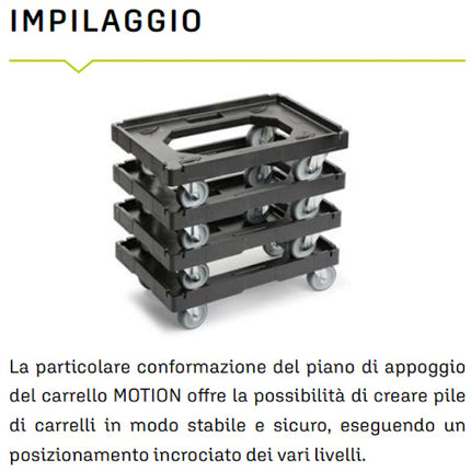 IMILANI CARRELLO PORTACASSE MOTION IN POLIPROPILENE NERO MM594X396X173H