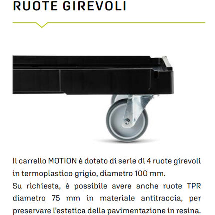 IMILANI CARRELLO PORTACASSE MOTION IN POLIPROPILENE NERO MM594X396X173H