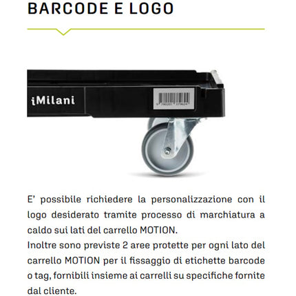 IMILANI CARRELLO PORTACASSE MOTION IN POLIPROPILENE NERO MM594X396X173H