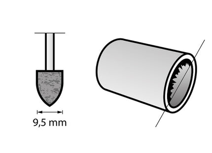 DREMEL ART.   952 MOLETTE ABRASIVE CONICHE D.MM9,5 CON GAMBO PZ3
