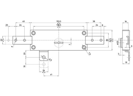 MOTTURA SERRATURA PER SERRANDE CENTRALE ASTE CURVE ART.45.851
