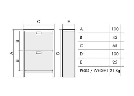 MOBIL PLASTIC MOBILETTO RACCOLTA DIFFERENZIATA ECO-AIR4