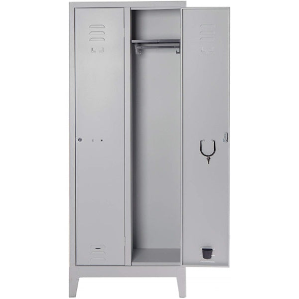 MOBILE IN METALLO SPOGLIATOIO 2 POSTI MM 690X330X1800 GRIGIO