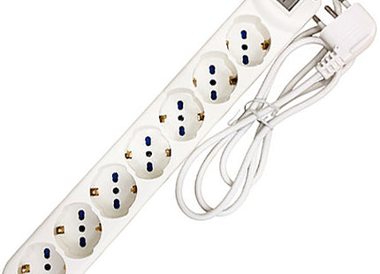 FAEG MULTIPRESA 7 PRESE + INTERRUTTORE CAVO MT3 SPINA 16A 3500W BIANCO