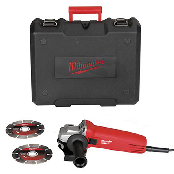 MILWAUKEE KIT SMERIGLIATRICE AG 1000-125 EK D-SET+2 DISCHI DIAMANTATI*