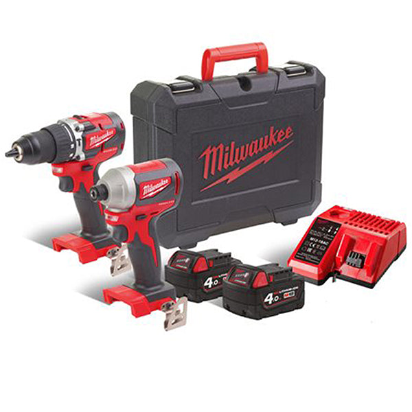 MILWAUKEE KIT M18 CBLPP2A-402C TRAPANO+AVVITATORE IMPULSI 1/4" (V1/23)*