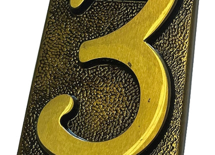 SILMEC NUMERO CIVICO "3" IN OTTONE ANTICO MM60X80 PER PLACCA