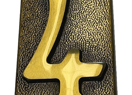 SILMEC NUMERO CIVICO "4" IN OTTONE ANTICO MM60X80 PER PLACCA