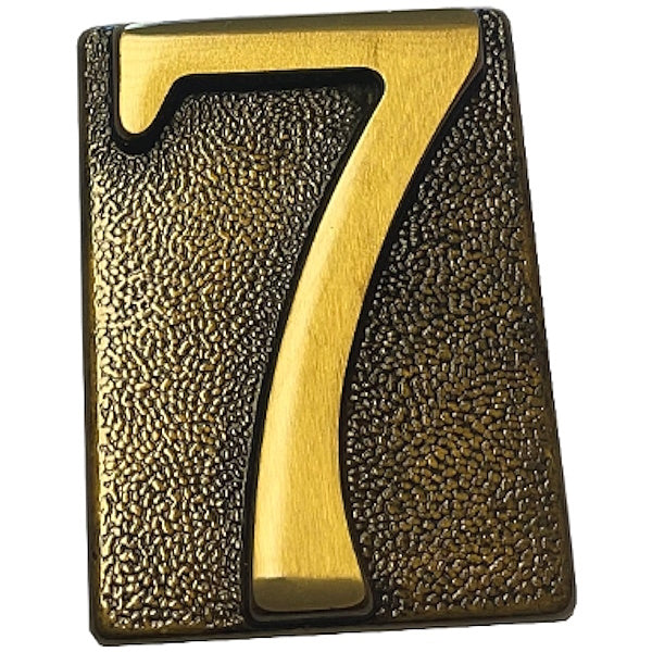 SILMEC NUMERO CIVICO "7" IN OTTONE ANTICO MM60X80 PER PLACCA