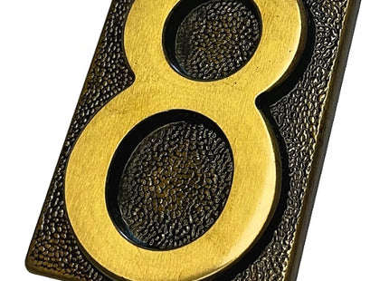 SILMEC NUMERO CIVICO "8" IN OTTONE ANTICO MM60X80 PER PLACCA