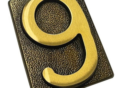 SILMEC NUMERO CIVICO "9" IN OTTONE ANTICO MM60X80 PER PLACCA