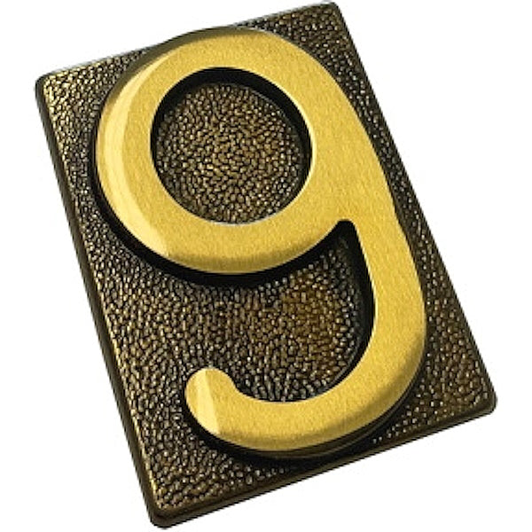 SILMEC NUMERO CIVICO "9" IN OTTONE ANTICO MM60X80 PER PLACCA