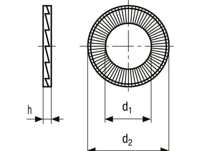 NORD-LOCK COPPIA RONDELLE CON BLOCCAGGIO A CUNEI ART. NL ZINCATE