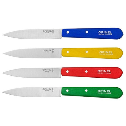 OPINEL SET 4 COLTELLI CUCINA SPELUCCHINI CLASSICI MANICI COLORATI