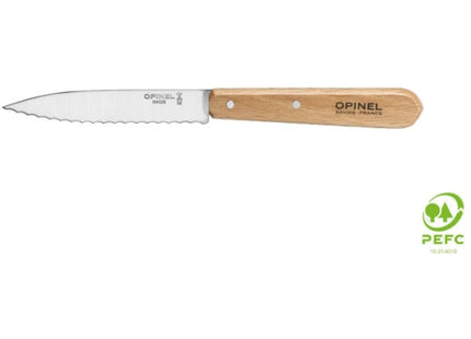 OPINEL COLTELLO CUCINA SEGHETTATO MANICO IN FAGGIO LAMA INOX CM10