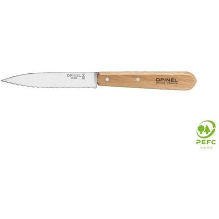 OPINEL COLTELLO CUCINA SEGHETTATO MANICO IN FAGGIO LAMA INOX CM10