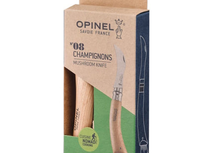 OPINEL COLTELLO PER FUNGHI CON MANICO IN FAGGIO LAMA INOX DA CM 8
